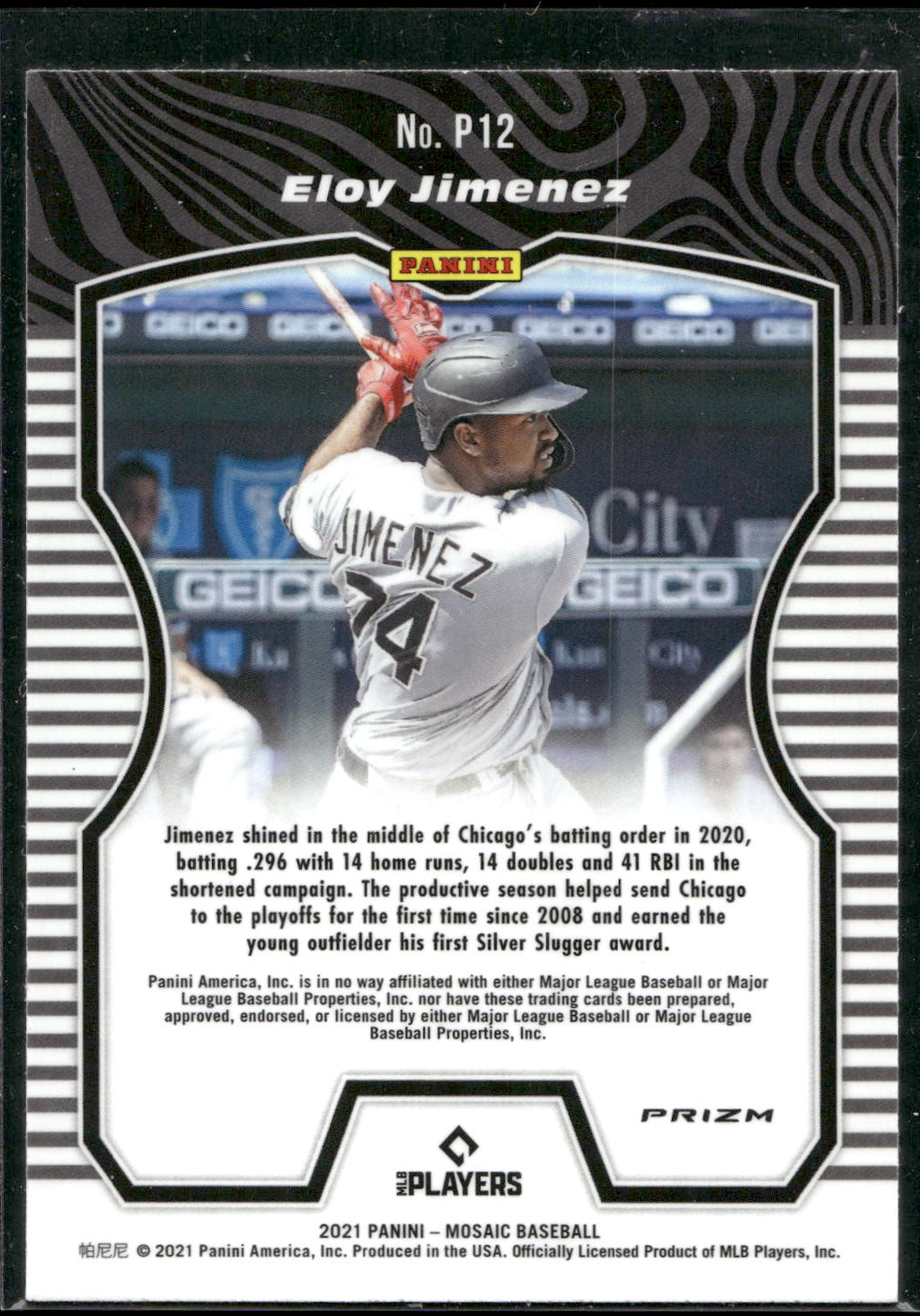 2021 Panini Mosaic #P12 Eloy Jimenez Producers Green