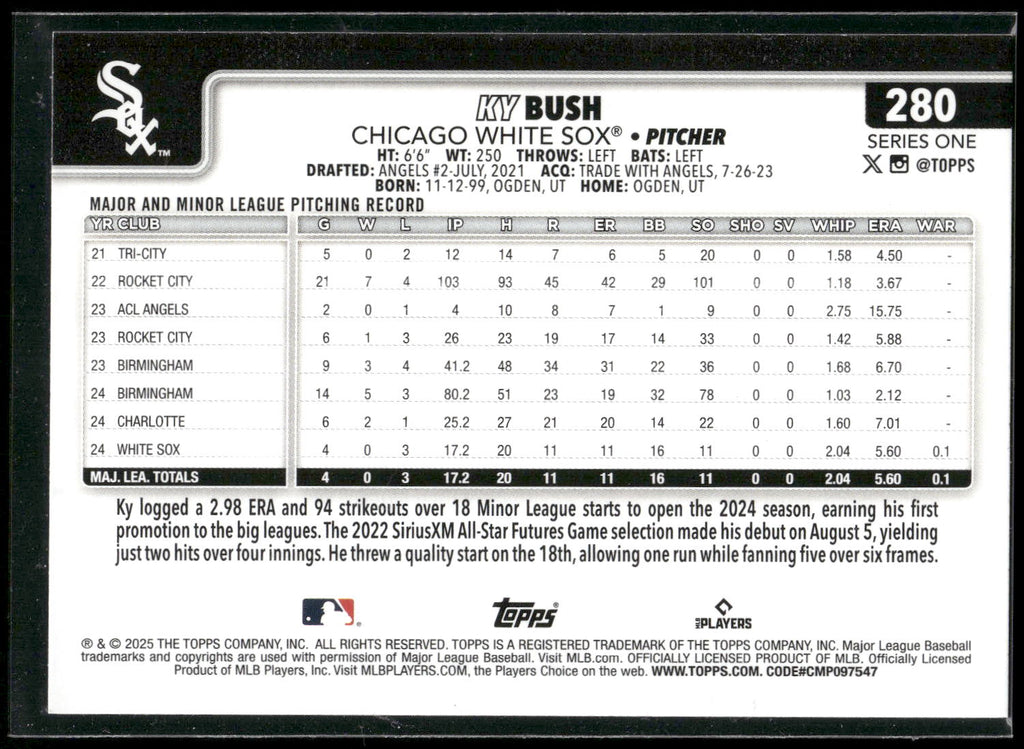 2025 Topps #280 Ky Bush