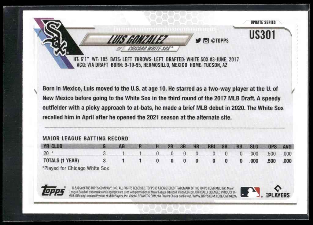 2021 Topps Update #US301 Luis Gonzalez