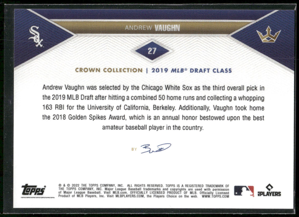 2022 Topps x Bobby Witt Jr. Crown Collection #27 Andrew Vaughn
