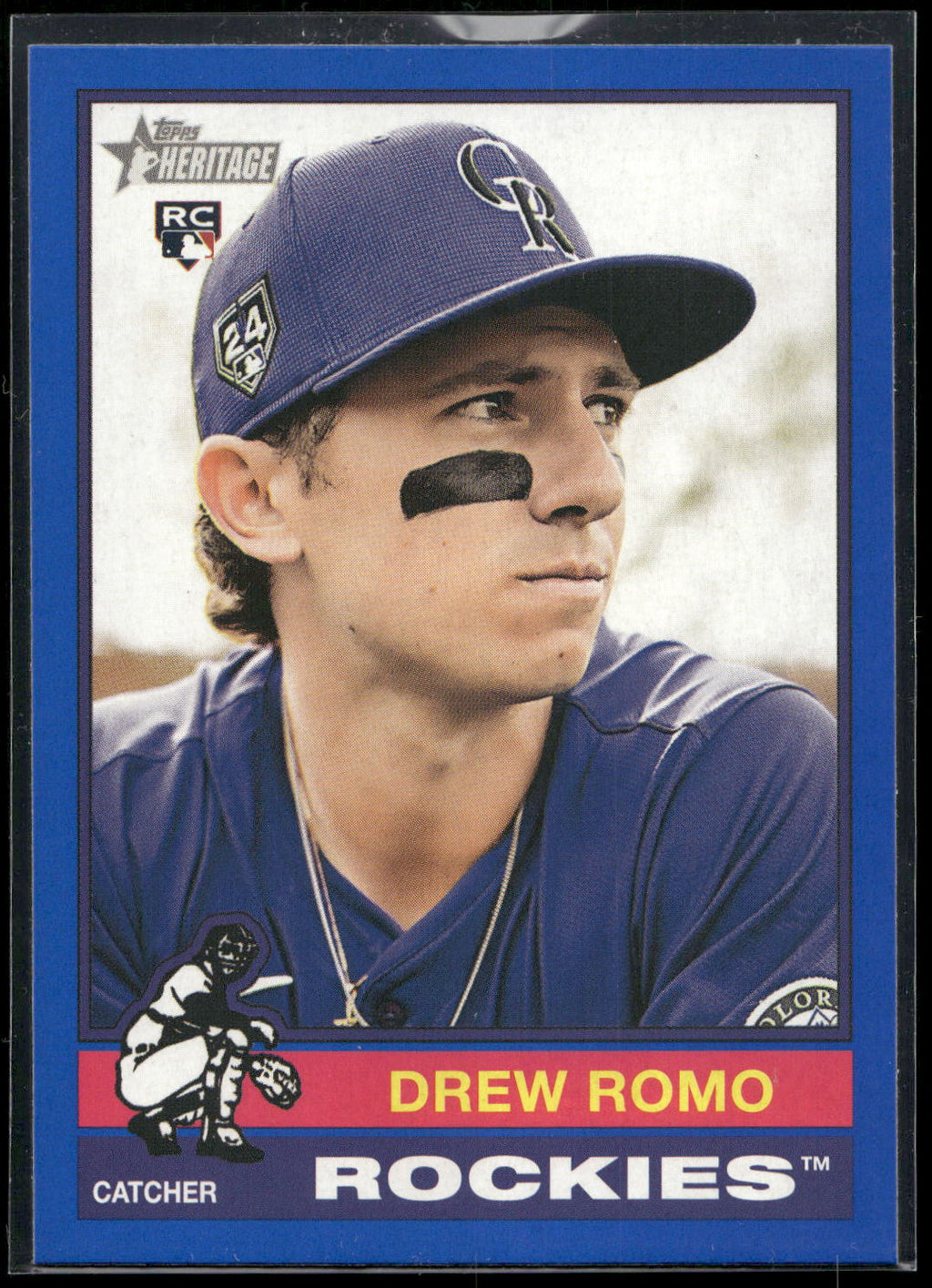 2025 Topps Heritage #386 Drew Romo Dark Blue Border