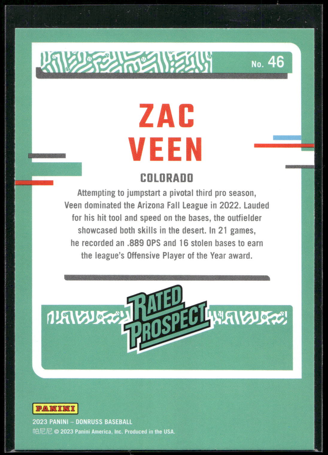 2023 Donruss #46 Zac Veen