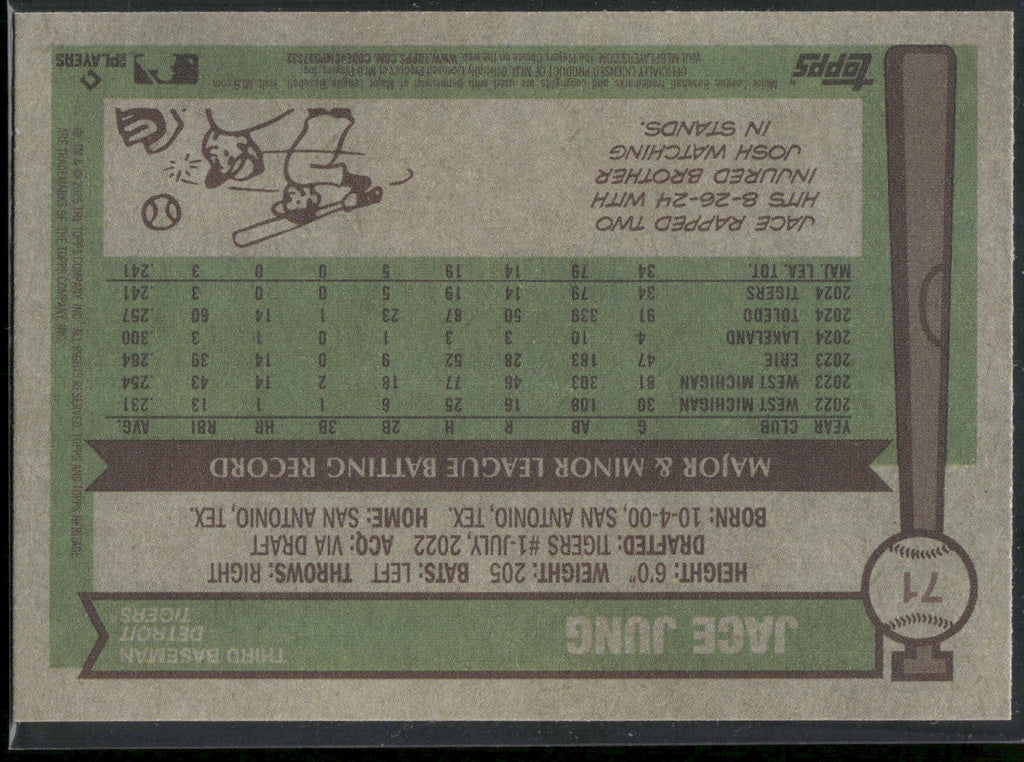2025 Topps Heritage #71 Jace Jung