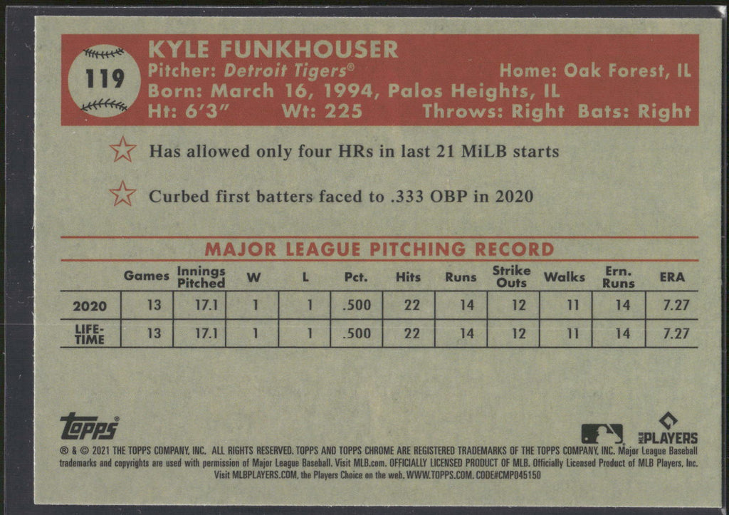 2021 Topps Chrome Platinum Anniversary #119 Kyle Funkhouser