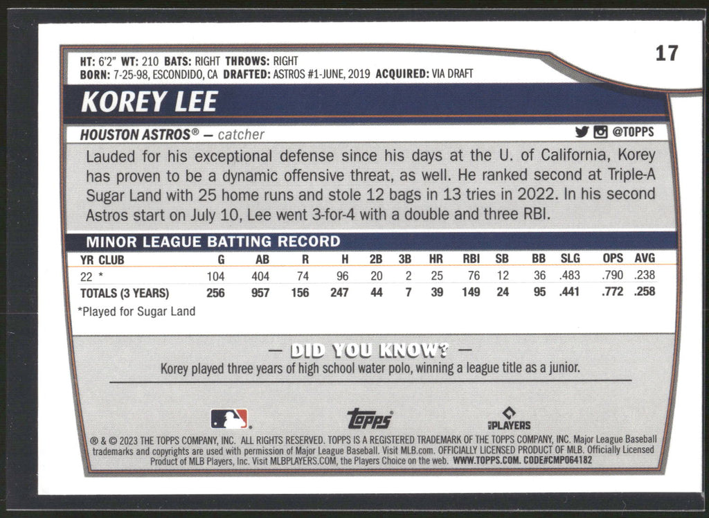 2023 Topps Big League #17 Korey Lee
