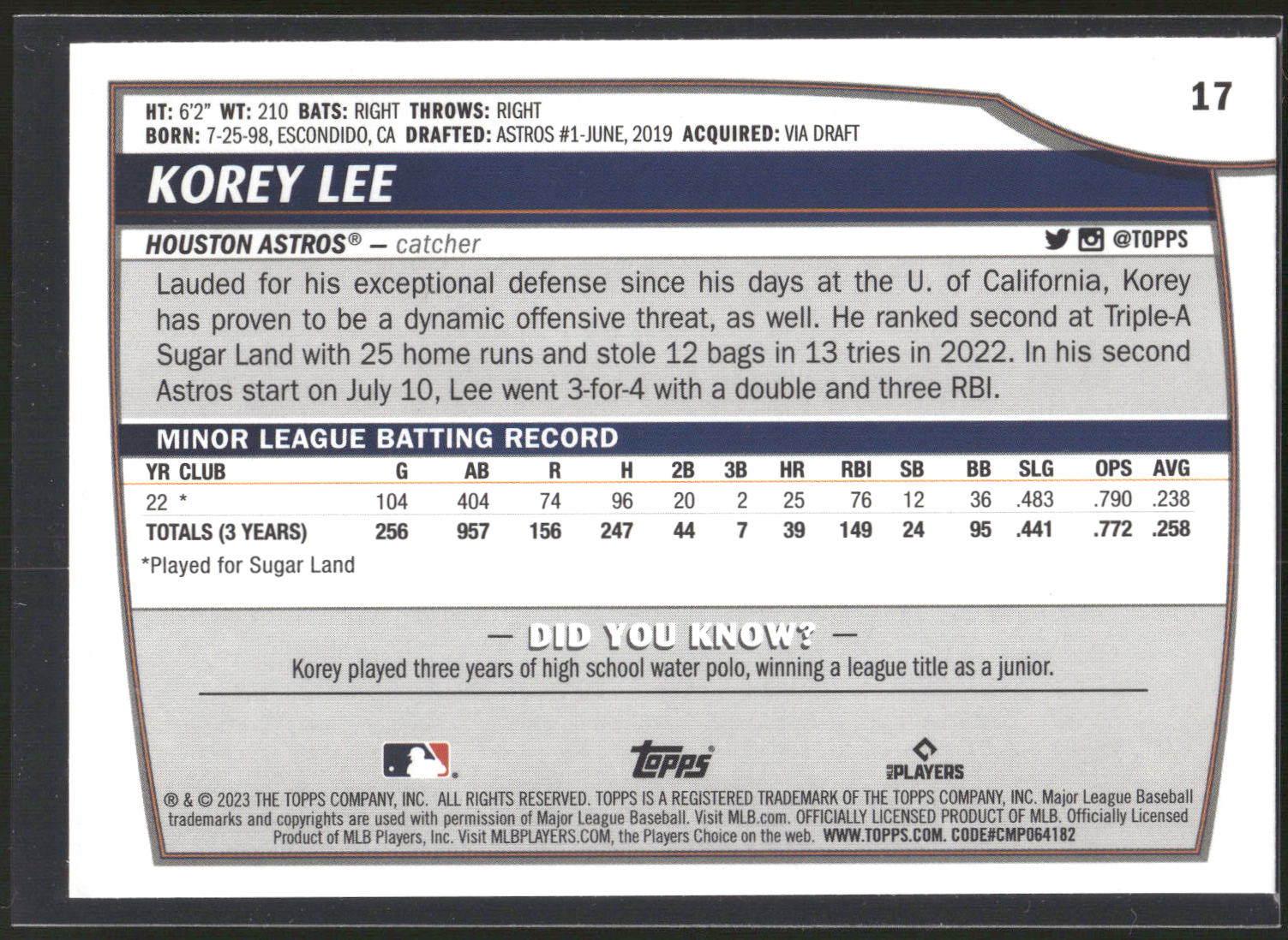 2023 Topps Big League #17 Korey Lee