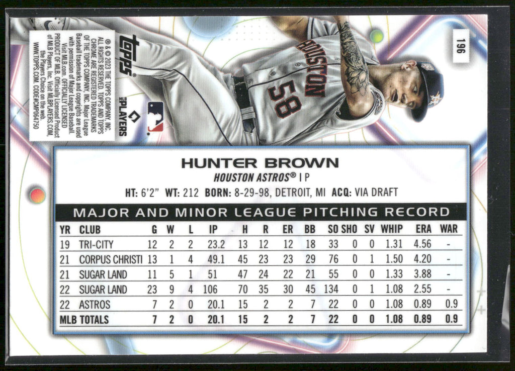 2023 Topps Chrome Cosmic #196 Hunter Brown