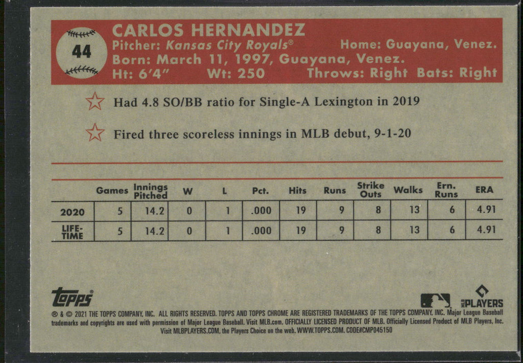 2021 Topps Chrome Platinum Anniversary #44 Carlos Hernandez