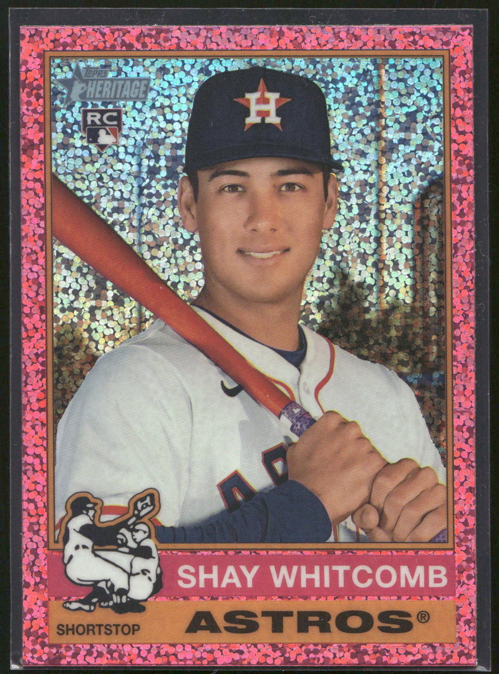 2025 Topps Heritage #362 Shay Whitcomb Chrome Pink Sparkle Refractor