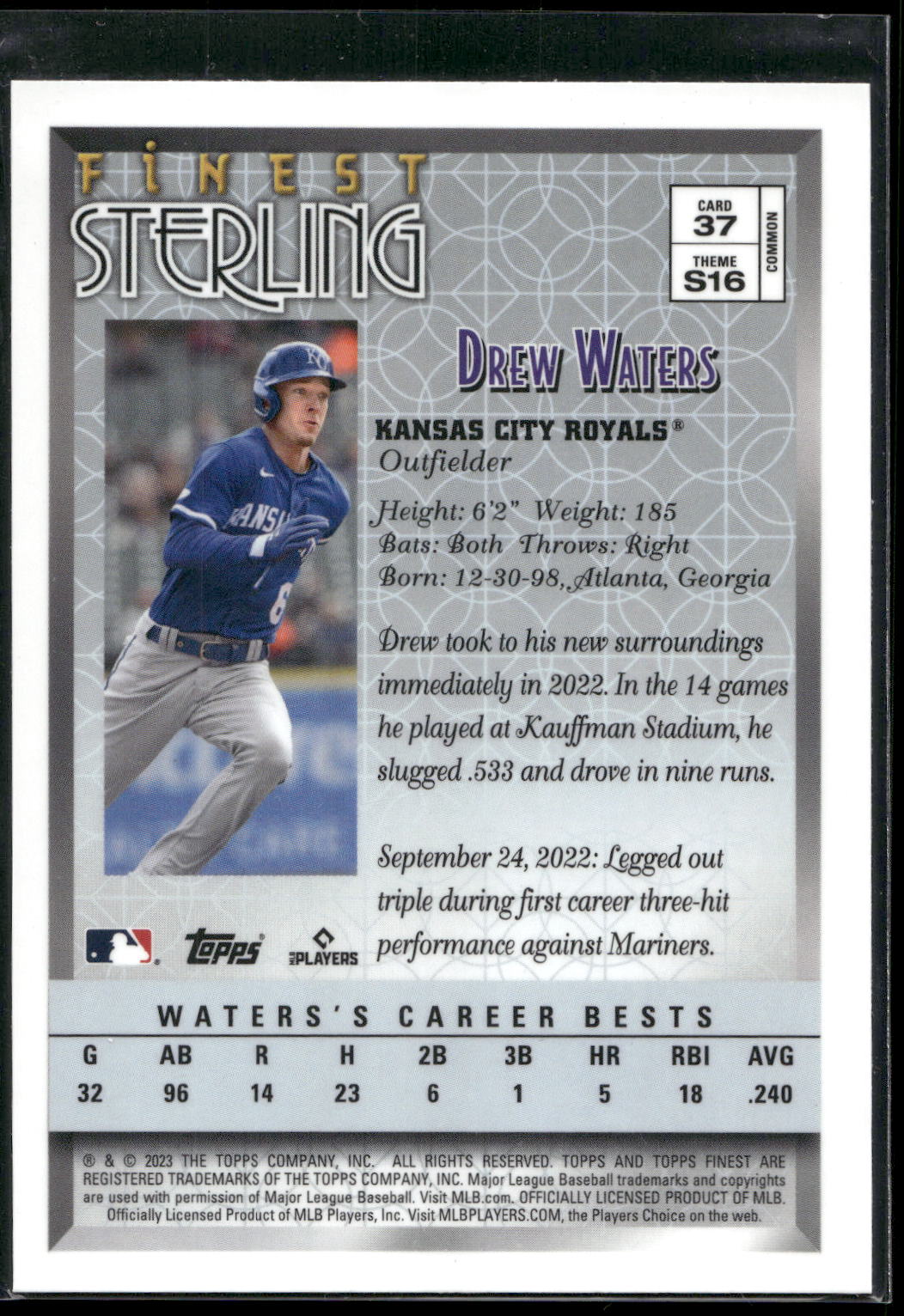 2023 Finest Flashbacks #37 Drew Waters