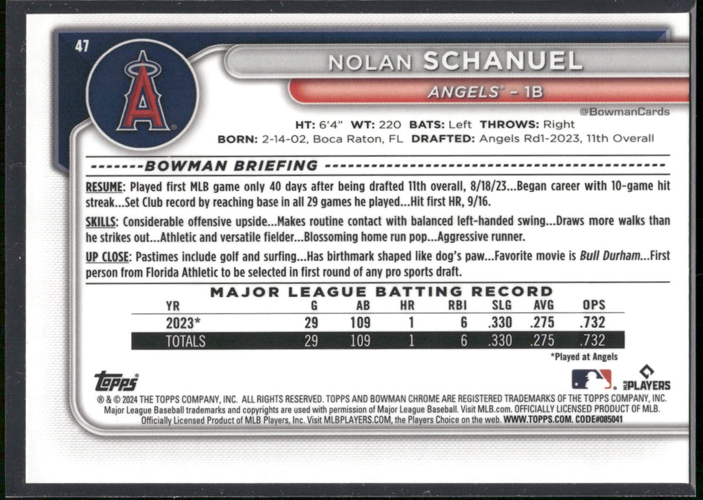 2024 Bowman Chrome #47 Nolan Schanuel