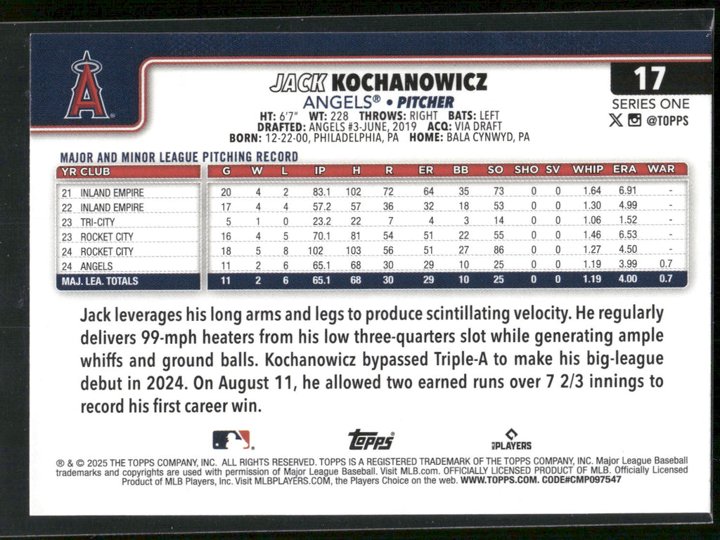 2025 Topps #17 Jack Kochanowicz Sandglitter