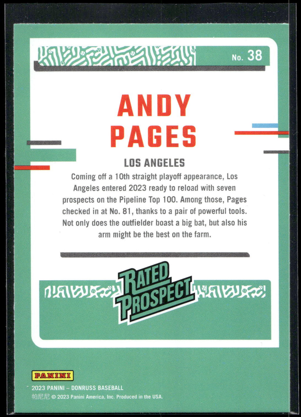 2023 Donruss #38 Andy Pages