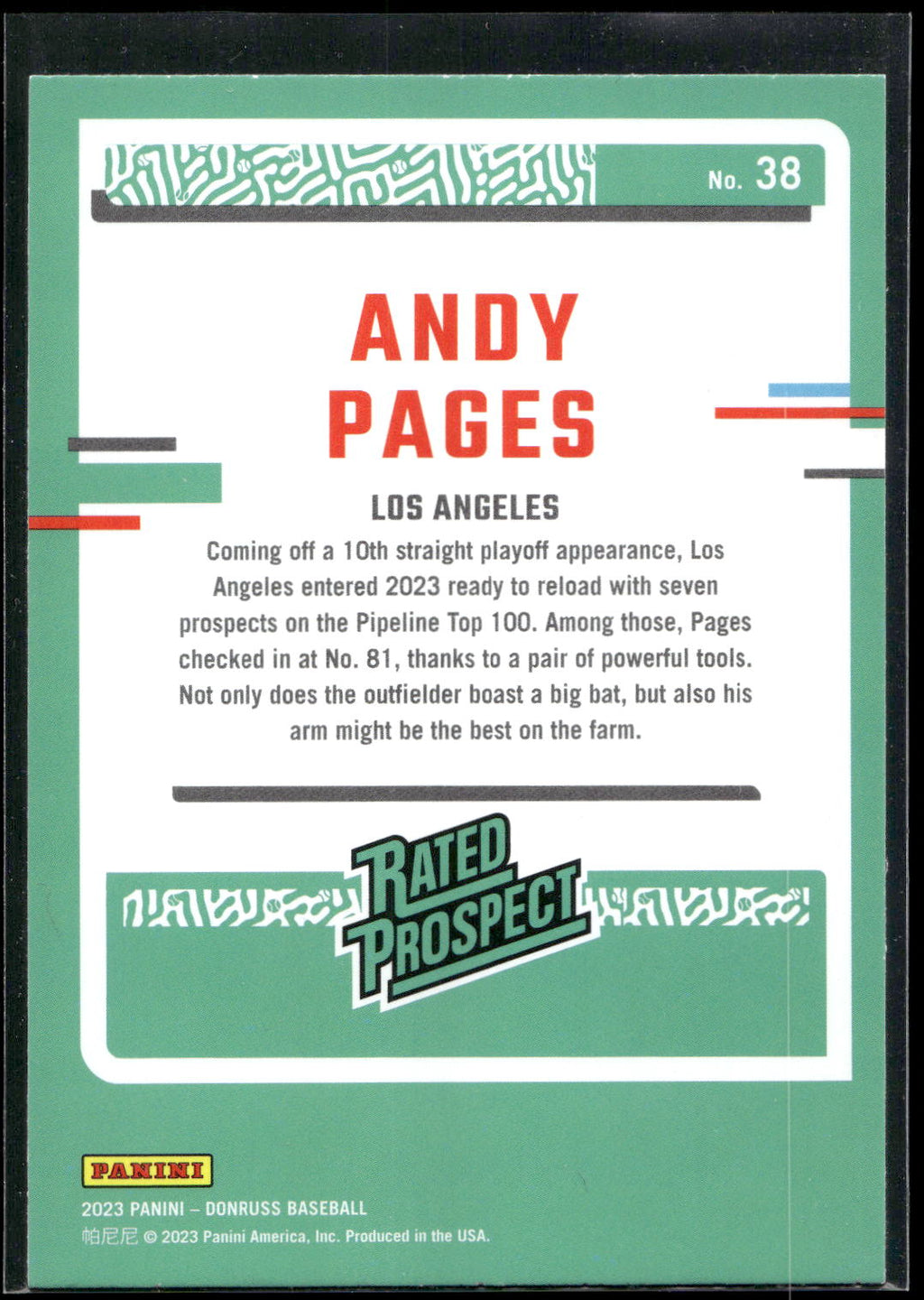 2023 Donruss #38 Andy Pages
