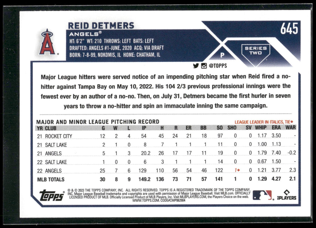 2023 Topps #645 Reid Detmers