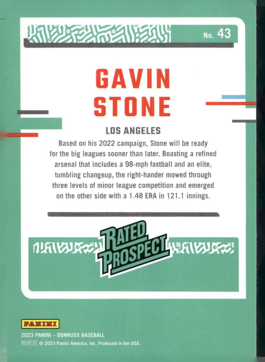 2023 Donruss #43 Gavin Stone