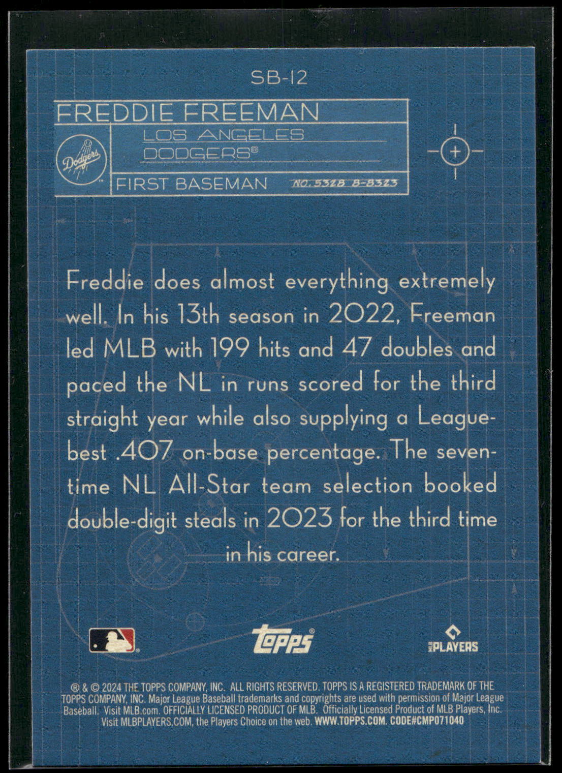 2024 Topps #SB-12 Freddie Freeman Superstar Blueprint