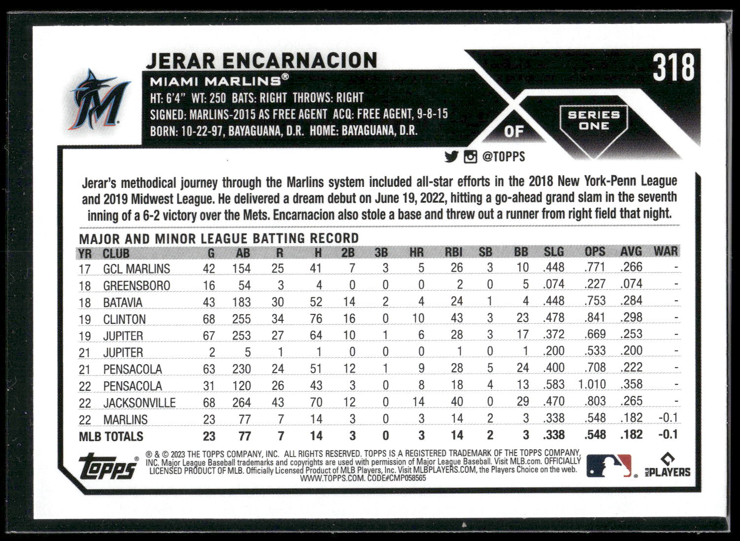 2023 Topps #318 Jerar Encarnacion