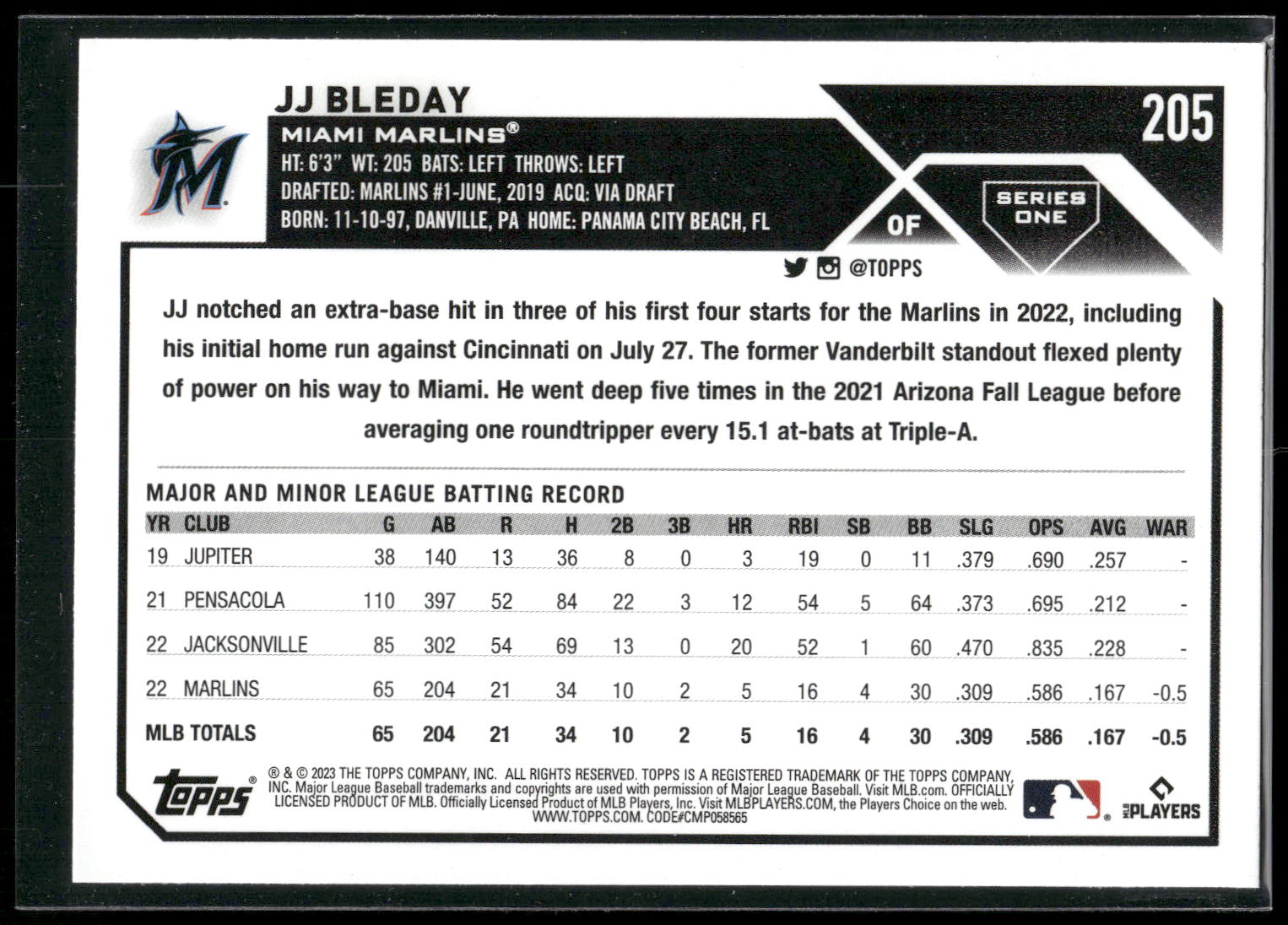 2023 Topps #205 JJ Bleday
