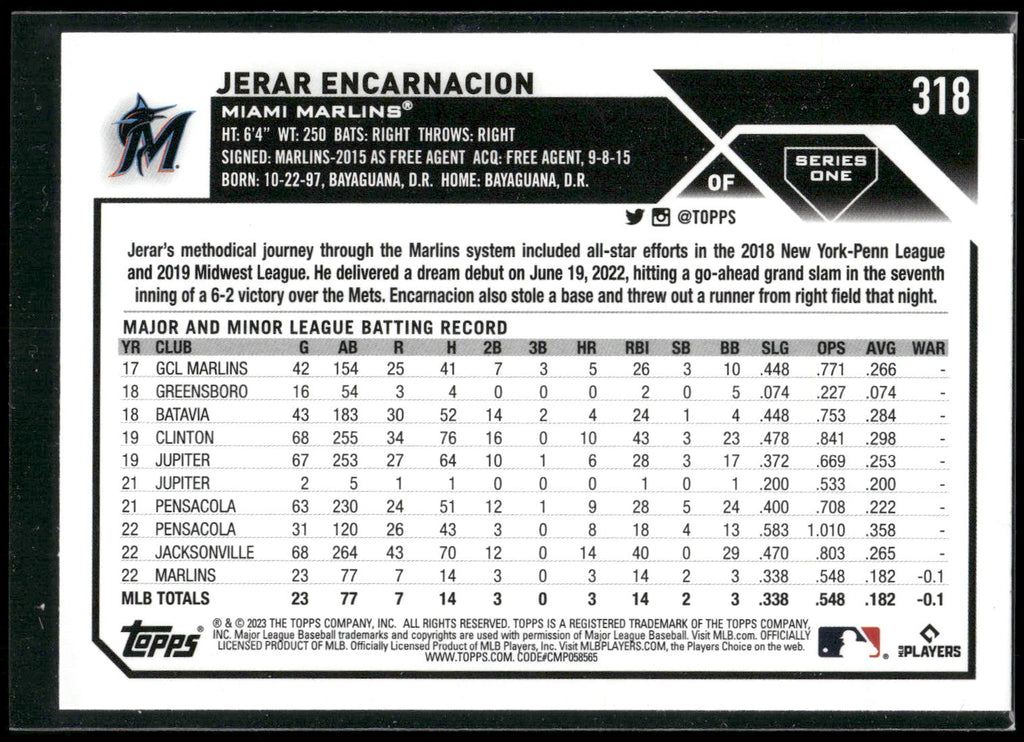 2023 Topps #318 Jerar Encarnacion