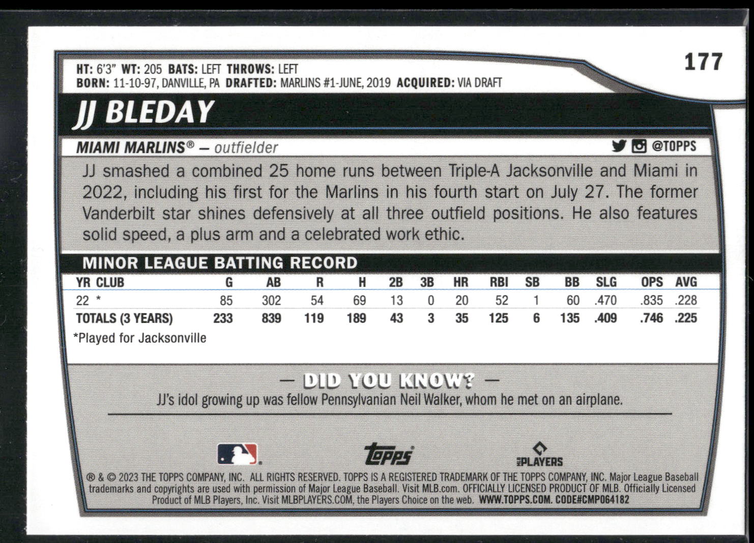2023 Topps Big League #177 JJ Bleday