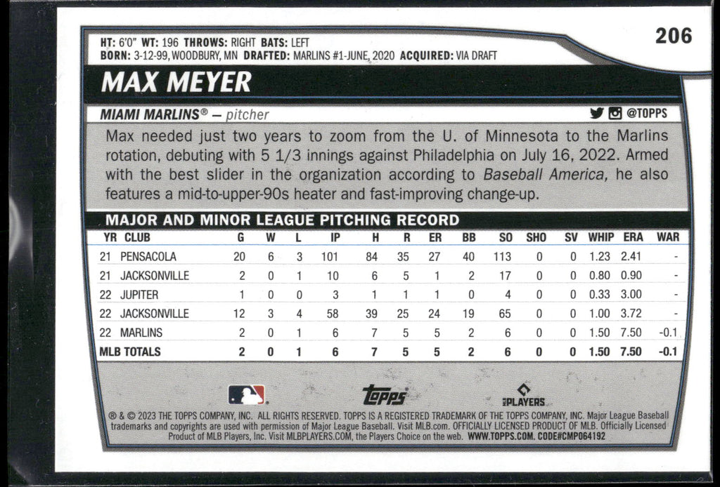 2023 Topps Big League #206 Max Meyer