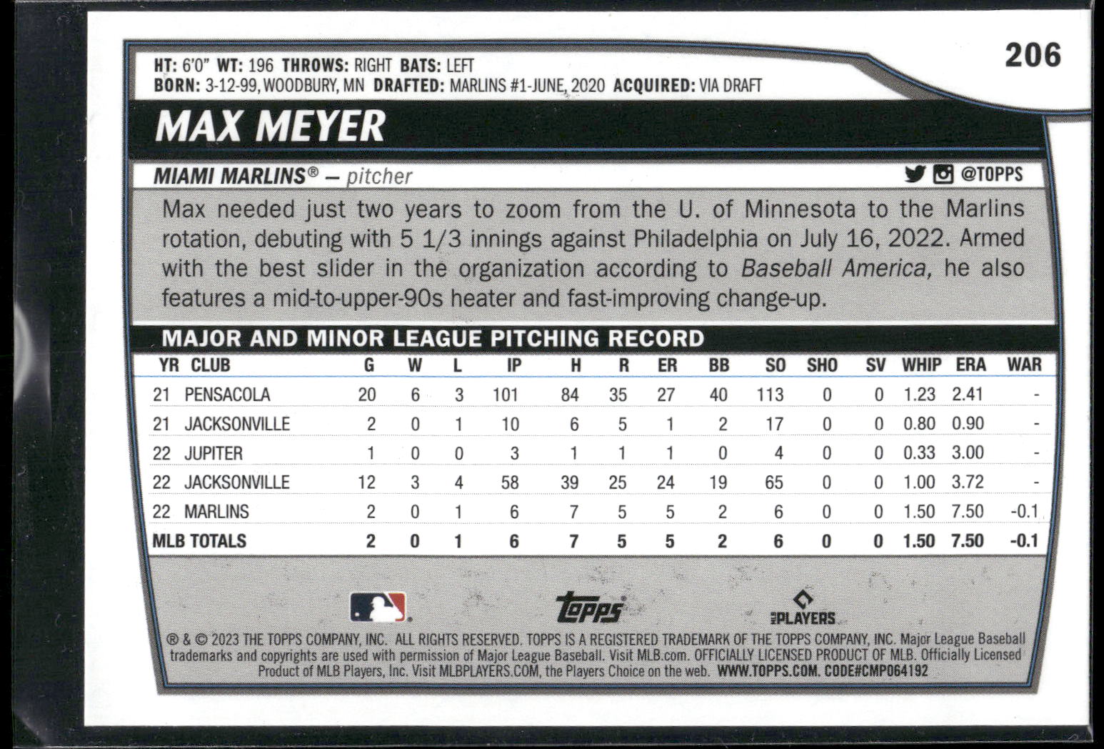 2023 Topps Big League #206 Max Meyer