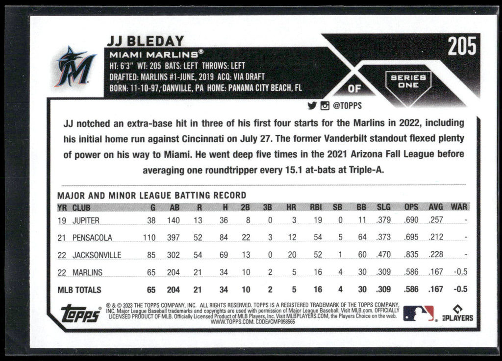 2023 Topps #205 JJ Bleday