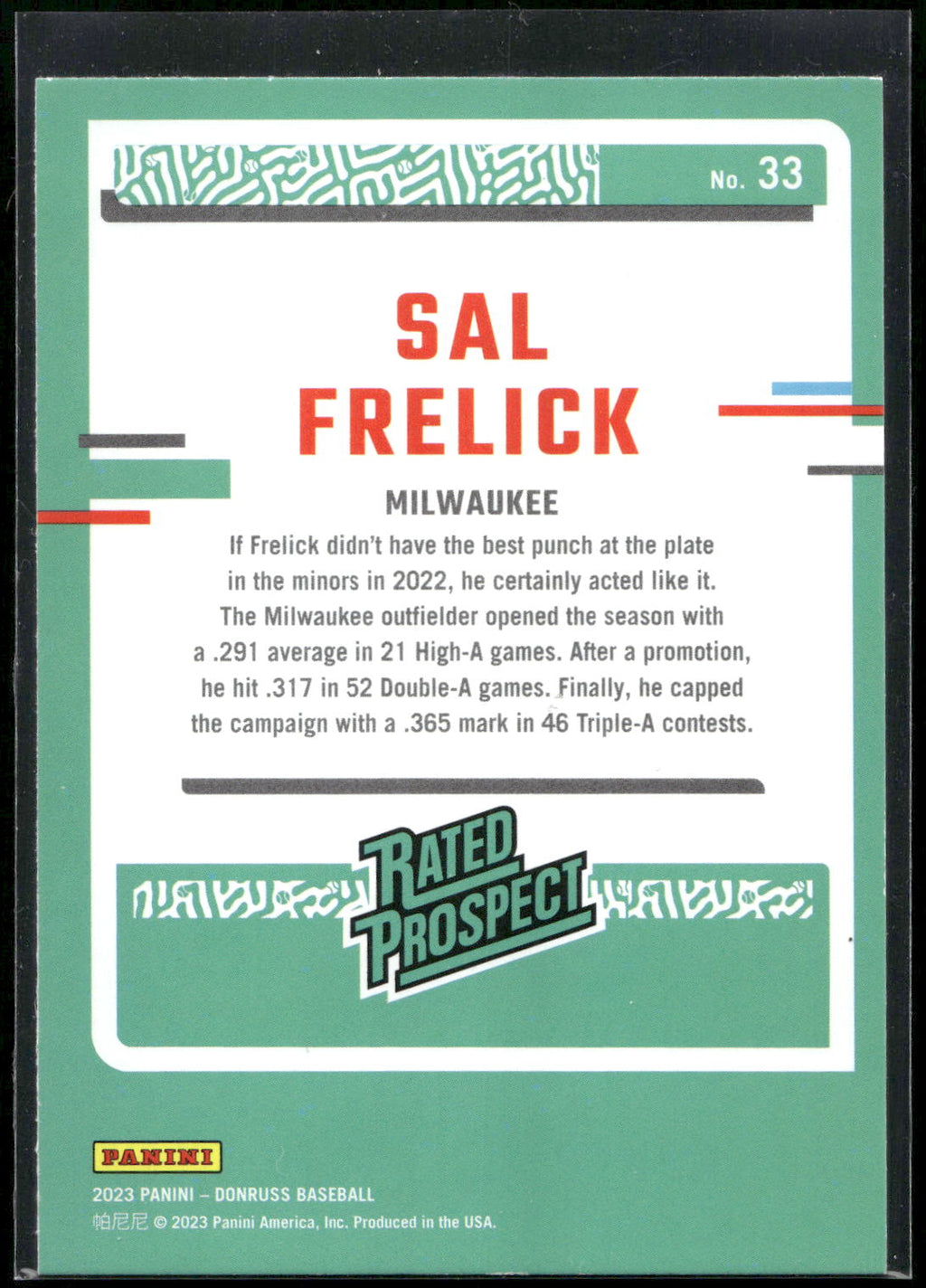 2023 Donruss #33 Sal Frelick