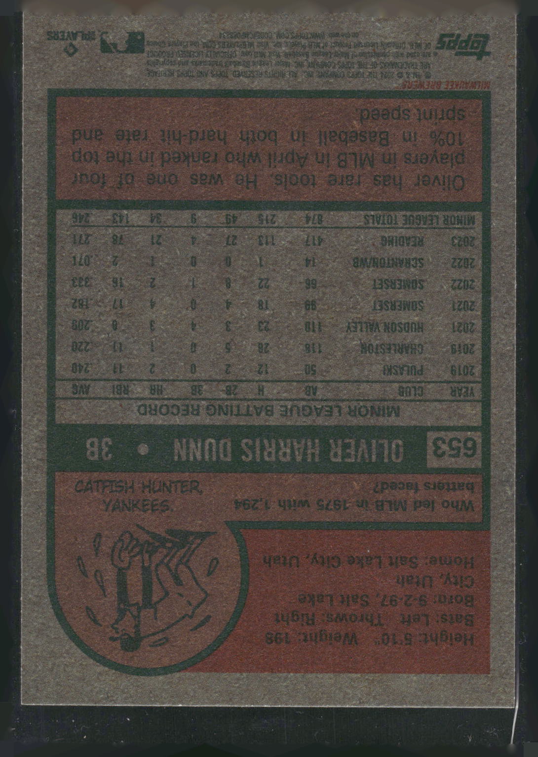 2024 Topps Heritage #653 Oliver Dunn