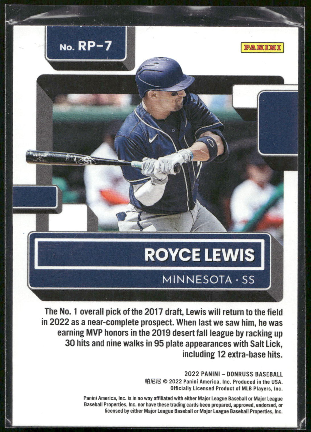 2022 Donruss #RP-7 Royce Lewis Rated Prospects Diamond