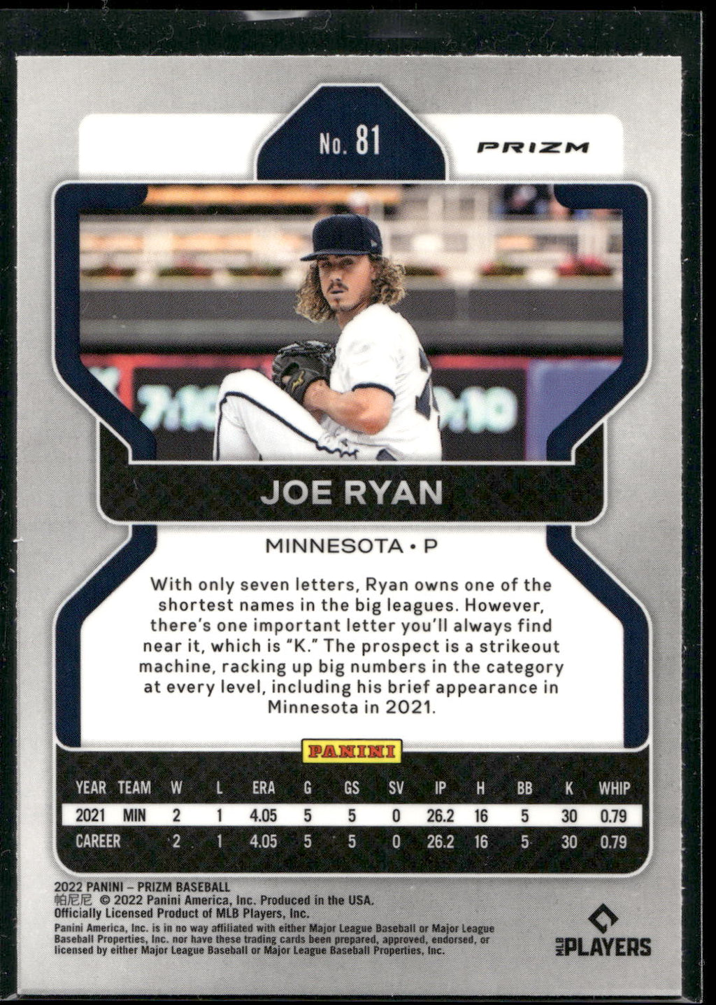 2022 Panini Prizm #81 Joe Ryan Green Prizm