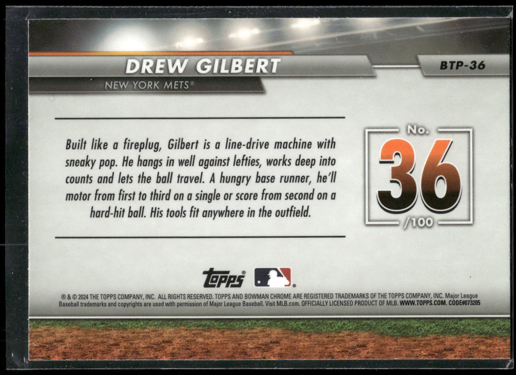 2024 Bowman #BTP-36 Drew Gilbert Bowman Scouts' Top 100
