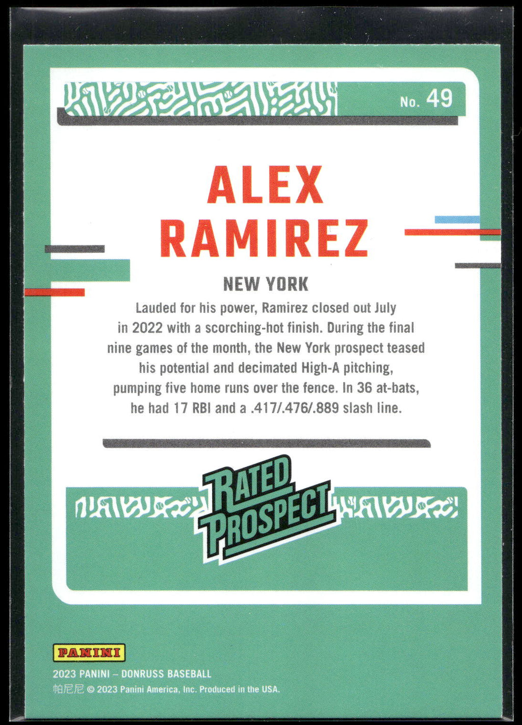 2023 Donruss #49 Alex Ramirez