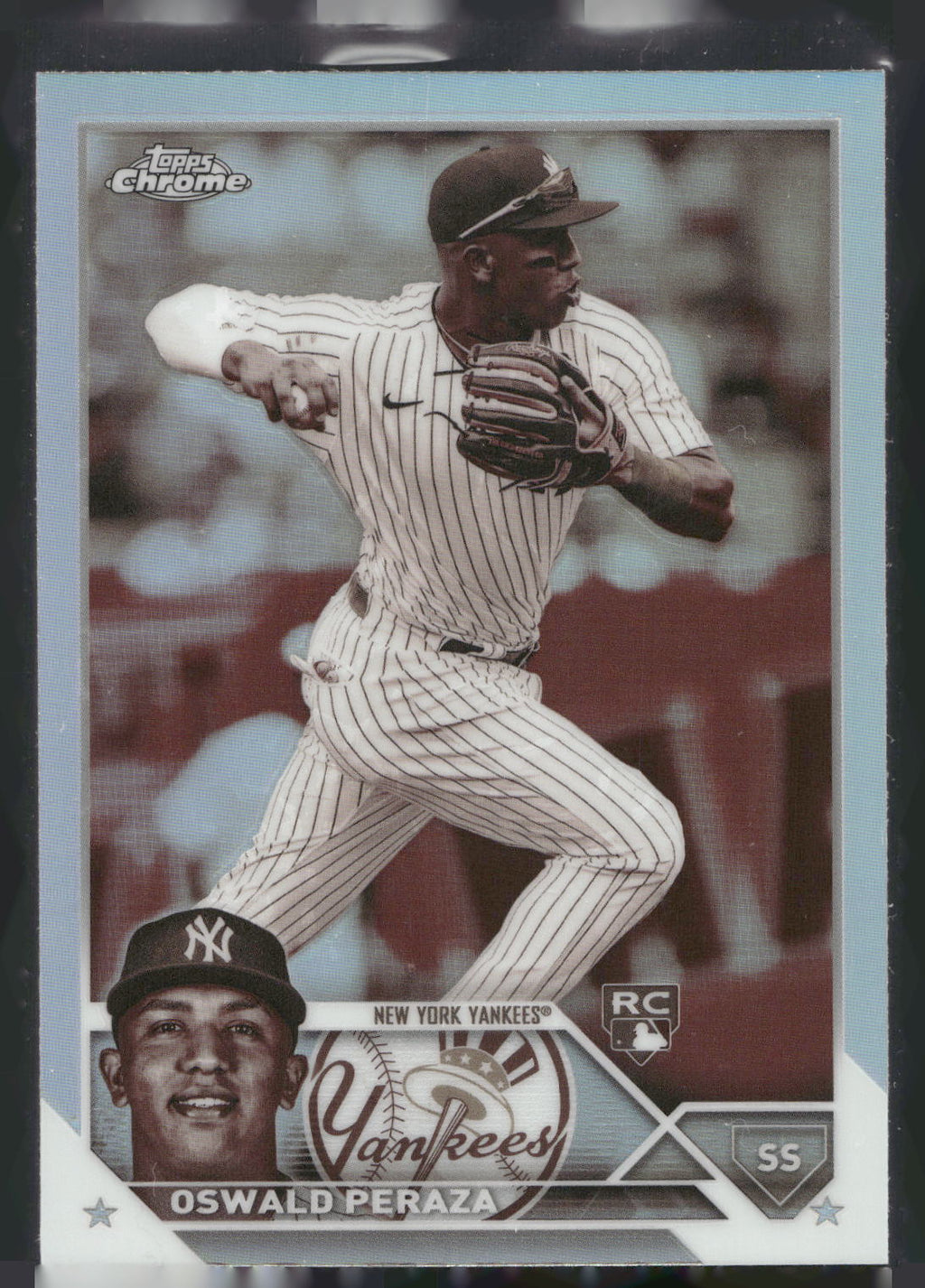 2023 Topps Chrome #132 Oswald Peraza Sepia Refractors
