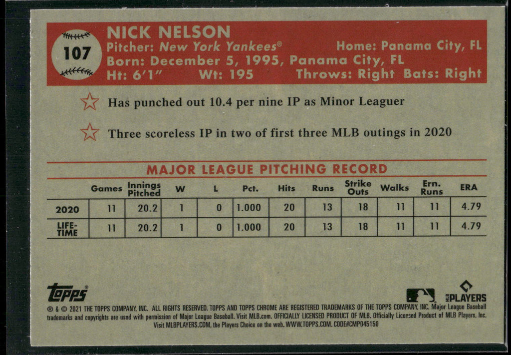 2021 Topps Chrome Platinum Anniversary #107 Nick Nelson