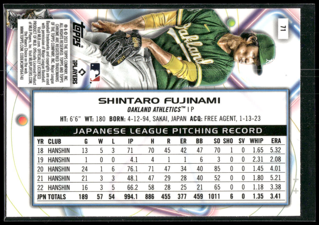 2023 Topps Chrome Cosmic #71 Shintaro Fujinami