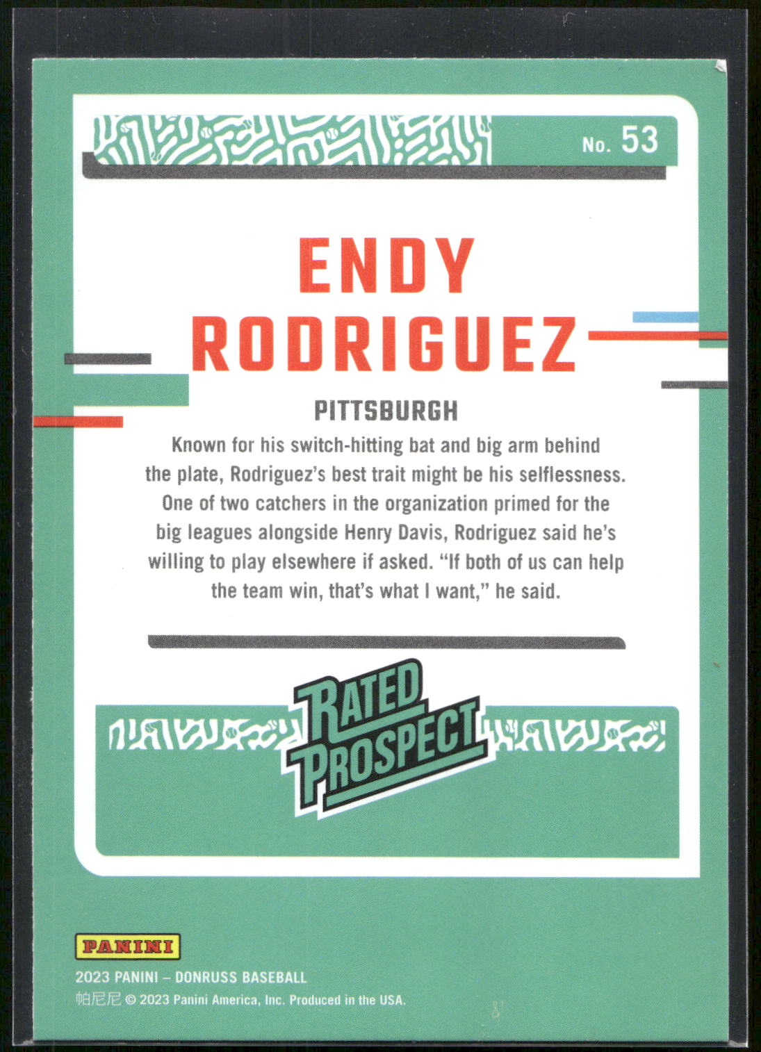 2023 Donruss #53 Endy Rodriguez
