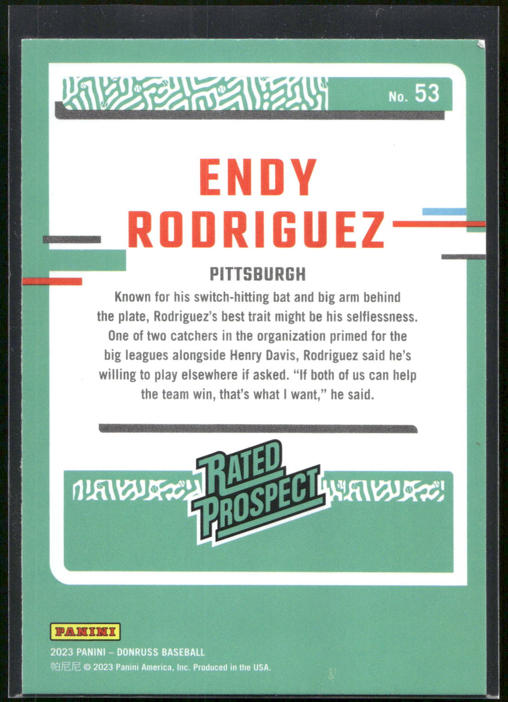 2023 Donruss #53 Endy Rodriguez