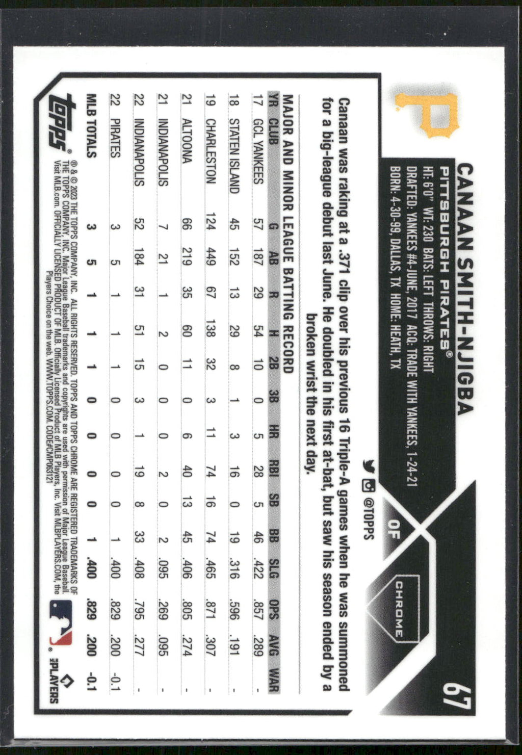 2023 Topps Chrome #67 Canaan Smith-Njigba