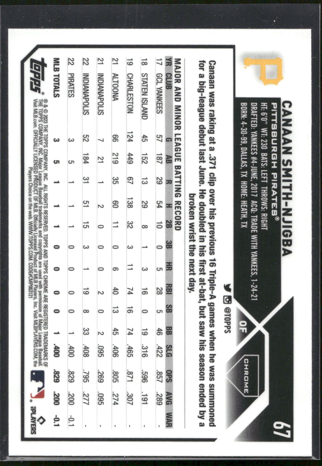 2023 Topps Chrome #67 Canaan Smith-Njigba