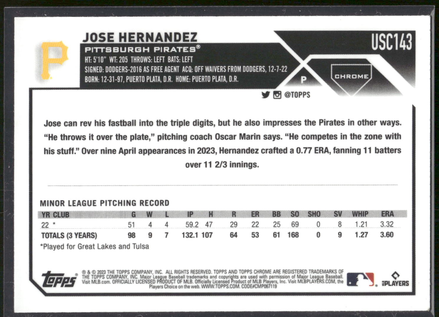 2023 Topps Update #US185 Jose Hernandez