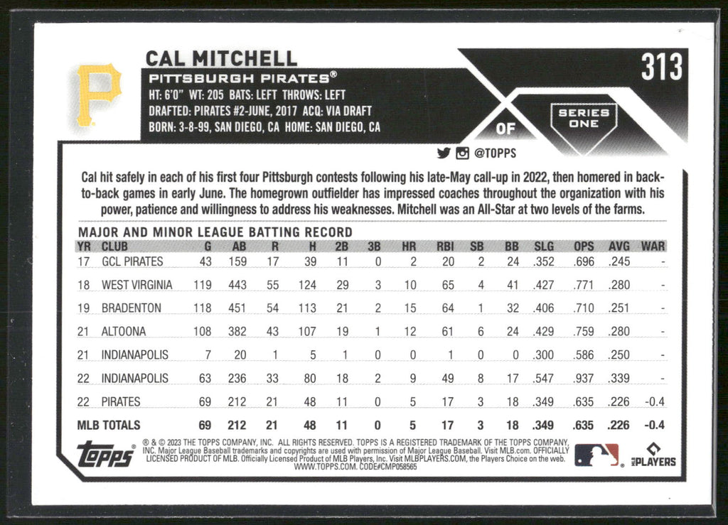 2023 Topps #313 Cal Mitchell