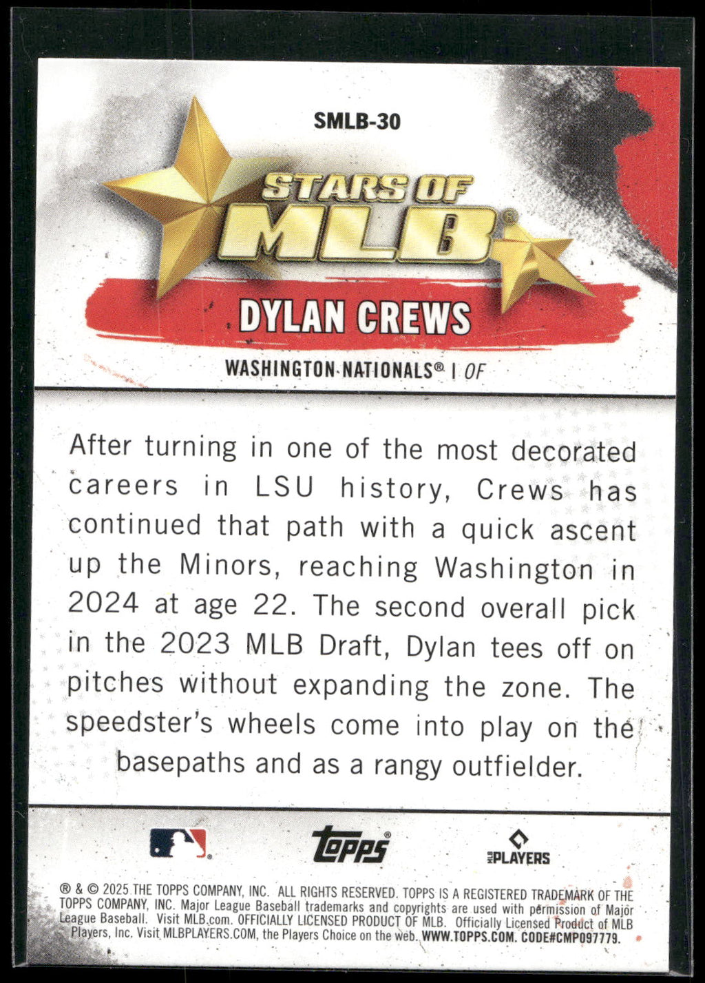 2025 Topps #SMLB-30 Dylan Crews Stars of MLB