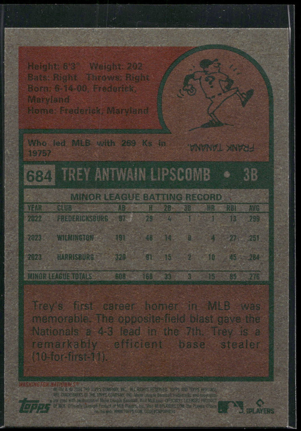 2024 Topps Heritage #684 Trey Lipscomb