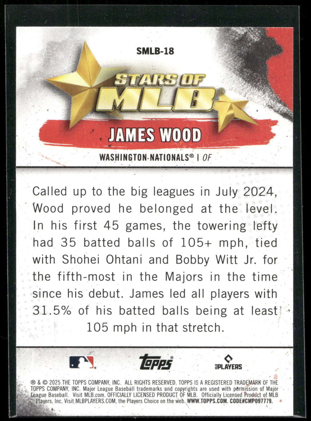 2025 Topps #SMLB-18 James Wood Stars of MLB