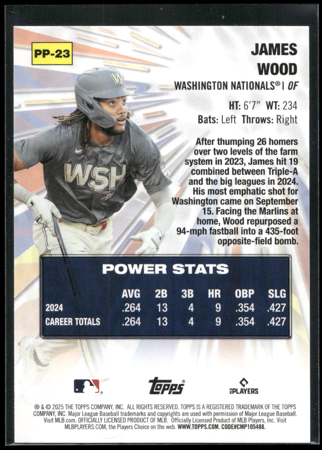 2025 Topps #PP-23 James Wood Power Players