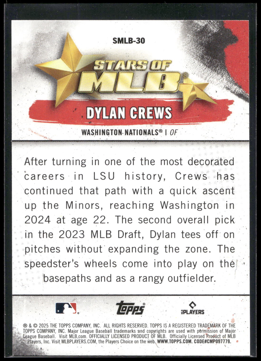 2025 Topps #SMLB-30 Dylan Crews Stars of MLB