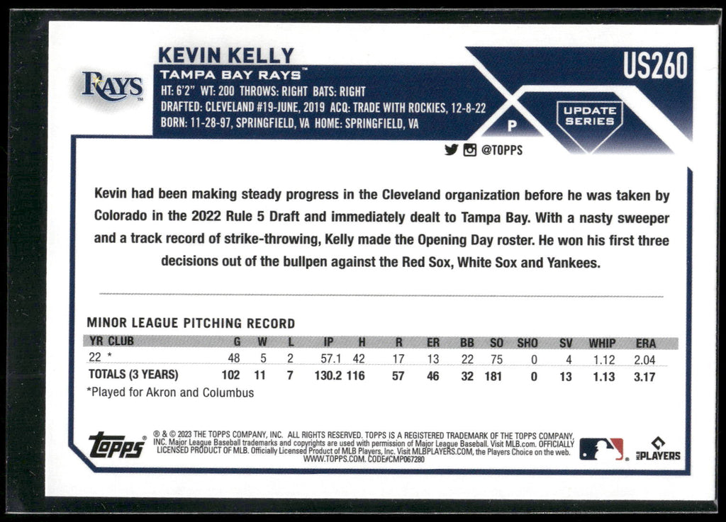 2023 Topps Update #US260 Kevin Kelly
