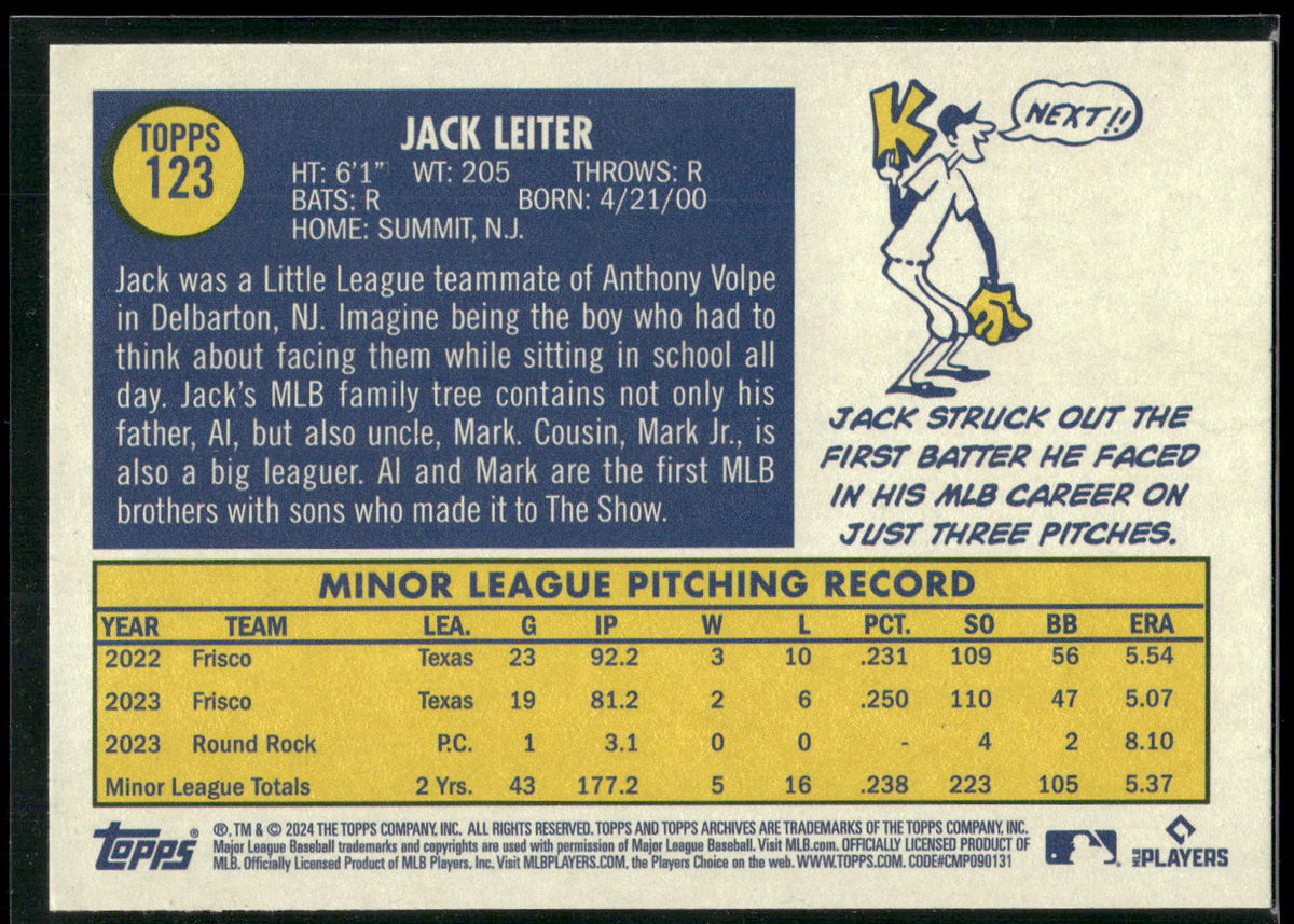 2024 Topps Archives #123 Jack Leiter